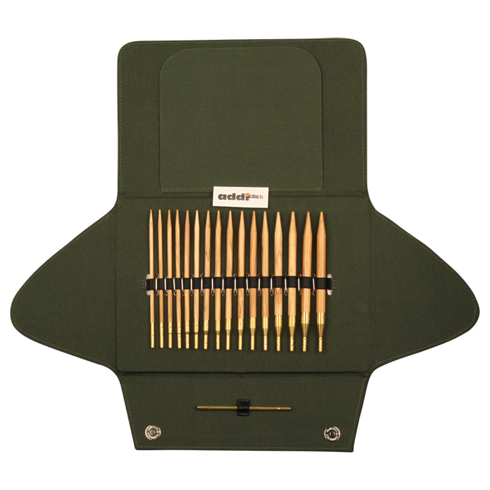 Addi Click Olivenholz Rundstricknadel Set 3,50 - 8,00 mm