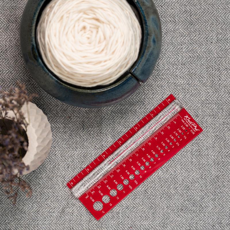 KnitPro Nadelmaß und Nadelschablone mit Lupe