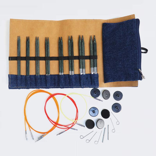 KnitPro Nadelset auswechselbare Nadelspitzen Indigo3,50 - 8,00 mm Farbe Indigo