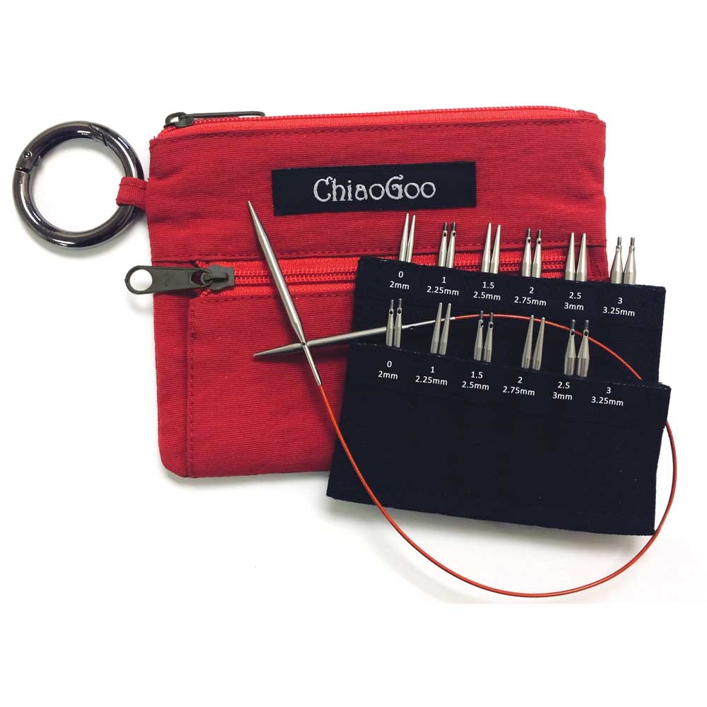 ChiaoGoo Red Twist Shorts Kombipack Nadelspitzen 5+8 cm 2,00-3,25 mm