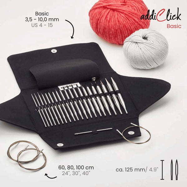 addiAddi Click Basic Etui Rundstricknadel Set 3,50 - 10,00 mm
