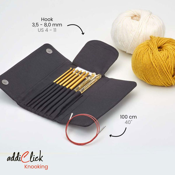 addiAddi Click Hook austauschbares Häkelnadel Set 3,50 - 8,00 mm