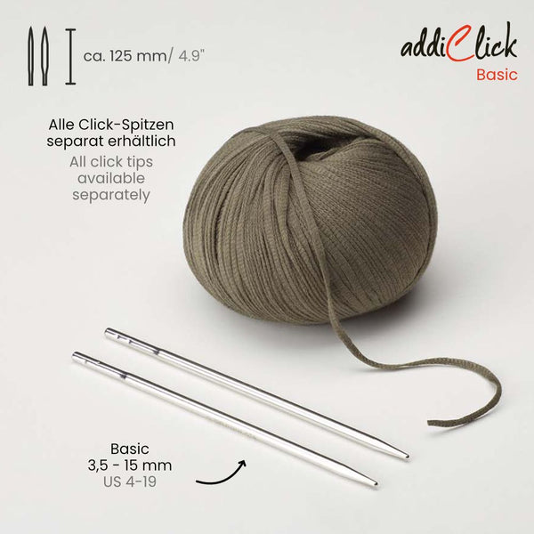 Addi Click Basic austauschbare Rundstricknadeln in verschiedenen Stärken