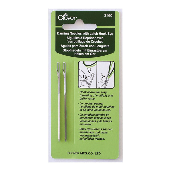 CLOVER MFG. CO., LTD.Clover Stopfnadeln mit Einrastbarem Haken am Öhr 2 Stück