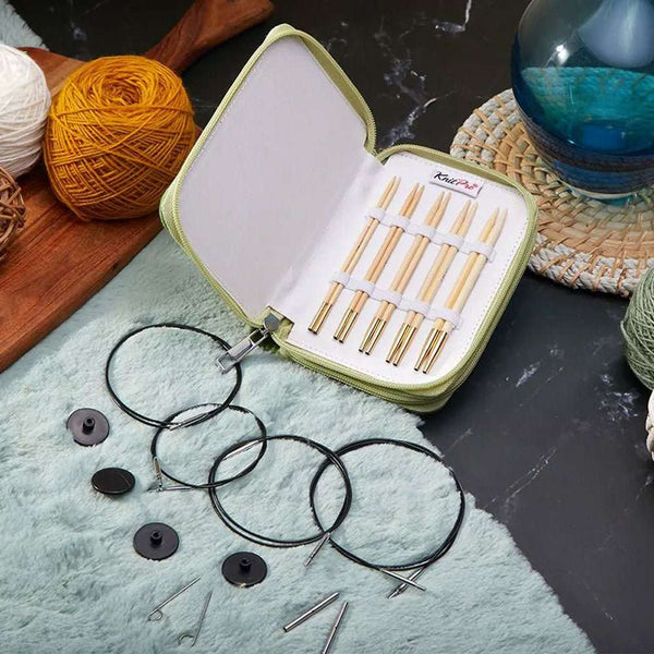 KnitPro InternationalKnitPro Bamboo Starter auswechselbare Rundstricknadel Set 3,00 - 5,00 mm